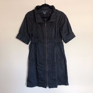French Connection Black Zip Up Utility Dress